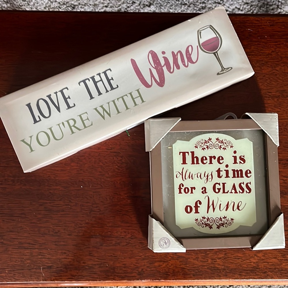 Wine Quotes Decor 2 Pieces